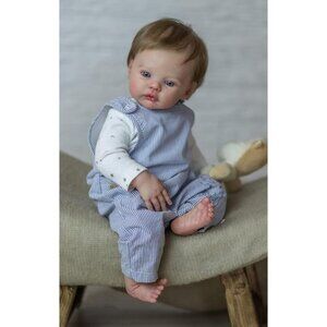 🆕18 inch Soft Vinyl Body Newborn Baby Doll Meadow Boy with Blue Eyes Baby